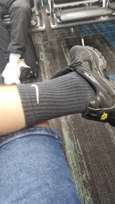 smelly socks after a long flight