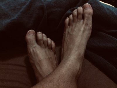 Daddy needs a foot rub