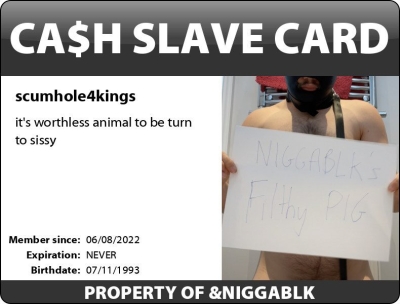 useless white animal is grateul and proud to be fully owned by @NIGGABLK continuing its animal slave sissy fag journey onwards to the future!!! NO WAY OUT NO ESCAPE!