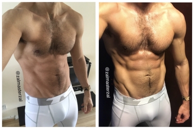 Would you rather run into me before (left) or after my workout (right)?