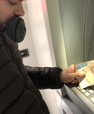 Good sub taking my socks in his mouth during ATM session