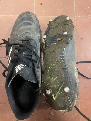 Just look how dirty I got my football boots!