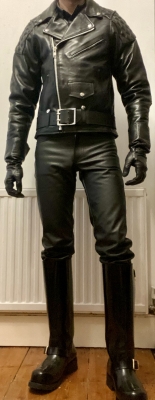 A sub just funded me new leather gear, from head to toe while we are on a shopping trip in London. I can see he is salivating as he sees me trying it on the changing room
